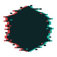 Glitching Hexagon Frame vector