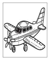 Airplane illustration coloring page for kids vector