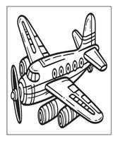 avión ilustración colorante página para niños vector