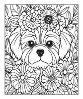 dog coloring page for kids vector