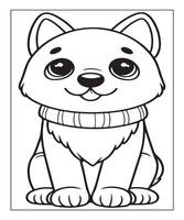 dog coloring page for kids vector