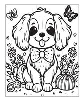 Dog Coloring page For Kids vector