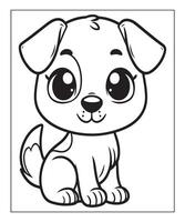 página para colorear de perros para niños vector