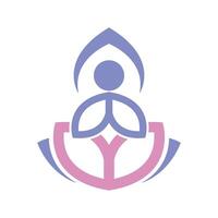 Best Yoga icon Logo design vector