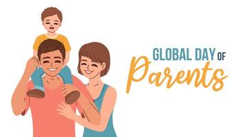 Global day of parents. Parents day illustration, flyer, banner, social media post, poster, typography. Template for background. vector