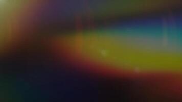 ljus läcka animerad övergång med en regnbåge färgad ljus är reflekterad i de luft video