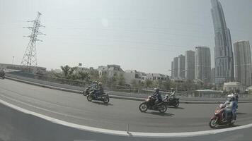 A slowmotion of traffic jam at the downtown in Ho Chi Minh video