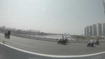 A slowmotion of traffic jam at the downtown in Ho Chi Minh video