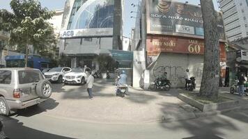 A slowmotion of traffic jam at the downtown in Ho Chi Minh video