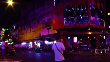 une nuit laps de temps de le néon centre ville à bui vien rue dans ho chi minh vietnam large coup video