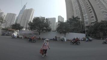 A traffic jam at the downtown in Ho Chi Minh video