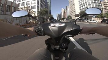 A point of view of driving by bike at Aoyama avenue in Tokyo video