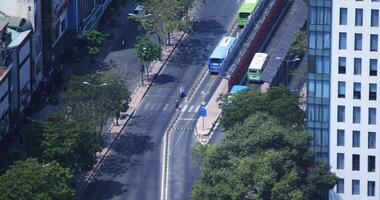 A traffic jam at the busy town in Ho Chi Minh high angle long shot video