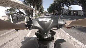 A point of view of driving by bike at Oume avenue in Tokyo video