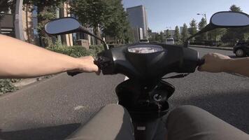 A point of view of driving by bike at Uchibori avenue in Tokyo video