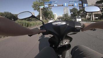 A point of view of driving by bike at Uchibori avenue in Tokyo video