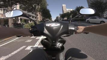 A point of view of driving by bike at Oume avenue in Tokyo video