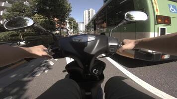 ein Punkt von Aussicht von Fahren durch Fahrrad beim oume Allee im Tokyo video