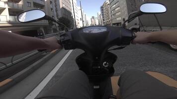 A point of view of driving by bike at Meiji avenue in Tokyo video