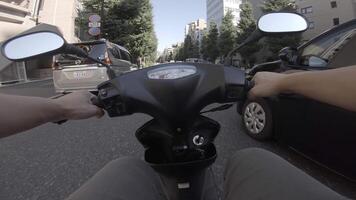 A point of view of driving by bike at Oume avenue in Tokyo video