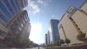 A moving cityscape at the urban city in Tokyo by low angle video