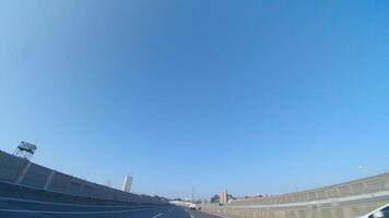 A POV shot of highway at in Japan by low angle video