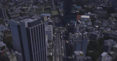 en Timelapse av miniatyr- motorväg på shibuya område i tokyo hög vinkel video