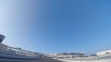 A POV shot of highway at in Japan by low angle video