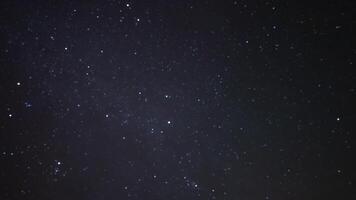 A timelapse of starry sky at night in Morocco wide shot zoom video