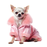 Fashion dog portrait isolated on transparent background png