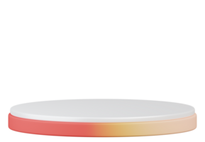 Circle pedestal in orange-yellow gradient .3d rendering png