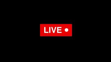 Red blinking live on air motion graphics animation black background video