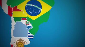 Uruguay avec drapeau pays nation contour monde carte mouvement graphique animation video