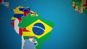 Bolívia com bandeira país nação esboço mundo mapa movimento gráficos animação video