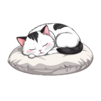cat sleeping on a pillow png