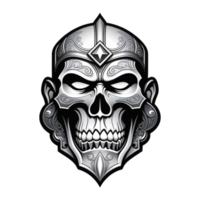 skull with a helmet and a crown on a transparent background png