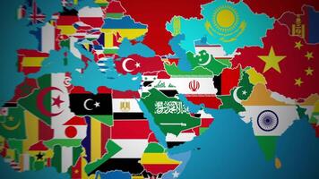 Iran with flag country nation outline world map motion graphics animation video