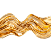 Metallic Flow Swirl Wave Isolated on Transparent Background png