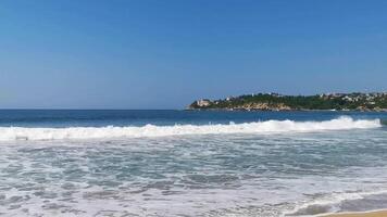 Amazing huge big surfer waves at beach Puerto Escondido Mexico. video