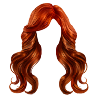 Stylish Lady Hair Wig with Trendy Design Isolated on Transparent Background png