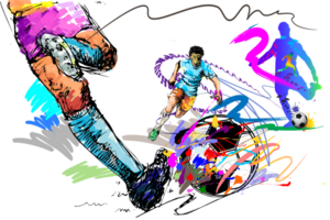 kick shoot goal football speed run goal sport art and brush style png