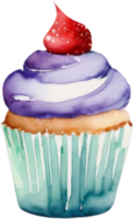 Cupcakes watercolor clipart illustration png