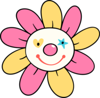 Groovy Clown flower clowncore doodle png