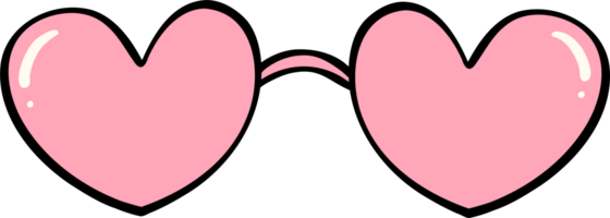 Groovy heart shape glasses png