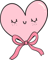 Coquette Groovy heart shape png