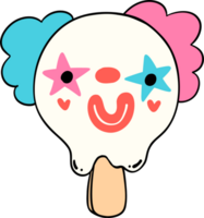 Groovy clown ghiaccio crema, clowncore scarabocchio png