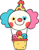 groovy clown heet lucht ballon, clownkern tekening png