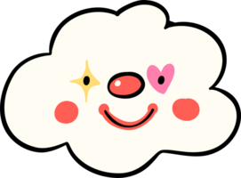 Groovy Clown Cloud, clowncore doodle png