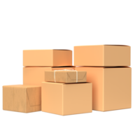 The cardboard box for shipping or cargo concept 3d rendering. png