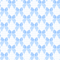 kokett sömlös mönster blå band rosett vattenfärg preppy upprepa bakgrund png